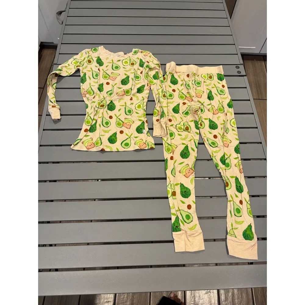 Little Sleepies Pajama Set 2 Piece Size 7/8 Avocados Unisex